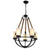 Rowan - Wrought Iron and Natural Rope Chandelier - Black Metal with Rope Accents with 5-Light Shades