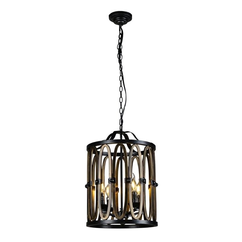 Dawsyn - Modern 4-Light Cage Chandelier with Adjustable Chain - Industrial Hanging Light Fixture