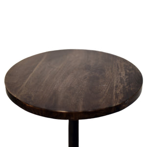 Sutton – Dark Walnut, Solid Mango Wood Modern Pedestal End Table