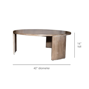 Quinn Round Modern Coffee Table in Solid Mango Wood