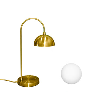 Klara Lamp - Brass Metal Midcentury Modern Table Lamp, Iron with Frosted Glass