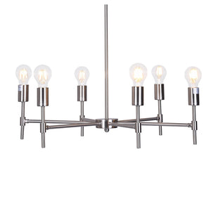 Mia - Large Chrome 6-Light Silver Hanging Chandelier