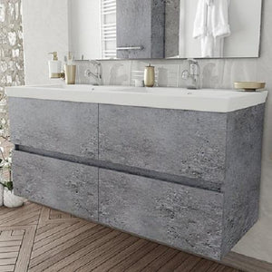Alexander - 48" Grey, Modern Floating Double Vanity