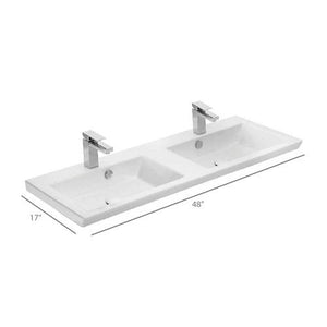 Alexander - 48" Grey, Modern Floating Double Vanity