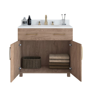 Durham - 36" Tiger Skin, Mid-Century Modern Freestanding Vanity