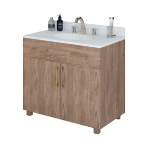 Durham - 36" Tiger Skin, Mid-Century Modern Freestanding Vanity