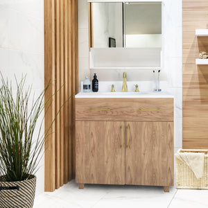 Durham - 36" Tiger Skin, Mid-Century Modern Freestanding Vanity