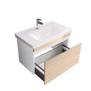 Woody - 31" Cream Oak Modern Floating Vanity