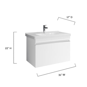 Woody - 31" White Modern Floating Vanity