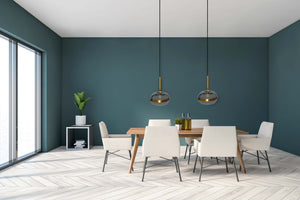 Nova - Brass Mid-Century Modern Pendant Light with Smoked Glass