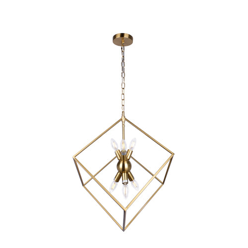 Harmony - Modern Square Iron Chandelier in Brass Finish