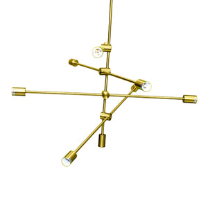 Sloan - Adjustable 8-Light Iron Sputnik Chandelier in Brass Finish