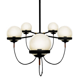 Colby - Mid-Century Modern Black 5-Light Chandelier
