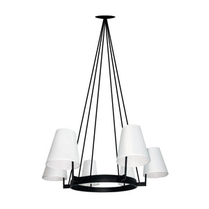 St. James - Mid-Century Modern Black 6-Light Chandelier
