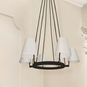 St. James - Mid-Century Modern Black 6-Light Chandelier