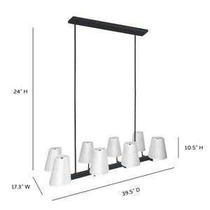 St. James - Mid-Century Modern Black 8-Light Chandelier