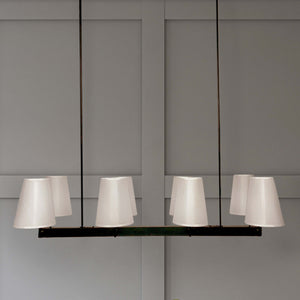 St. James - Mid-Century Modern Black 8-Light Chandelier