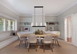 St. James - Mid-Century Modern Black 8-Light Chandelier
