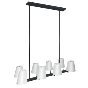 St. James - Mid-Century Modern Black 8-Light Chandelier