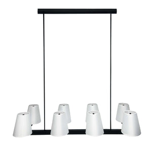 St. James - Mid-Century Modern Black 8-Light Chandelier