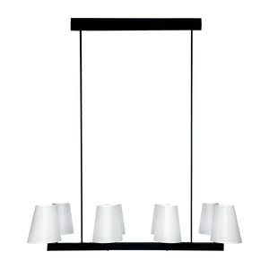 St. James - Mid-Century Modern Black 8-Light Chandelier