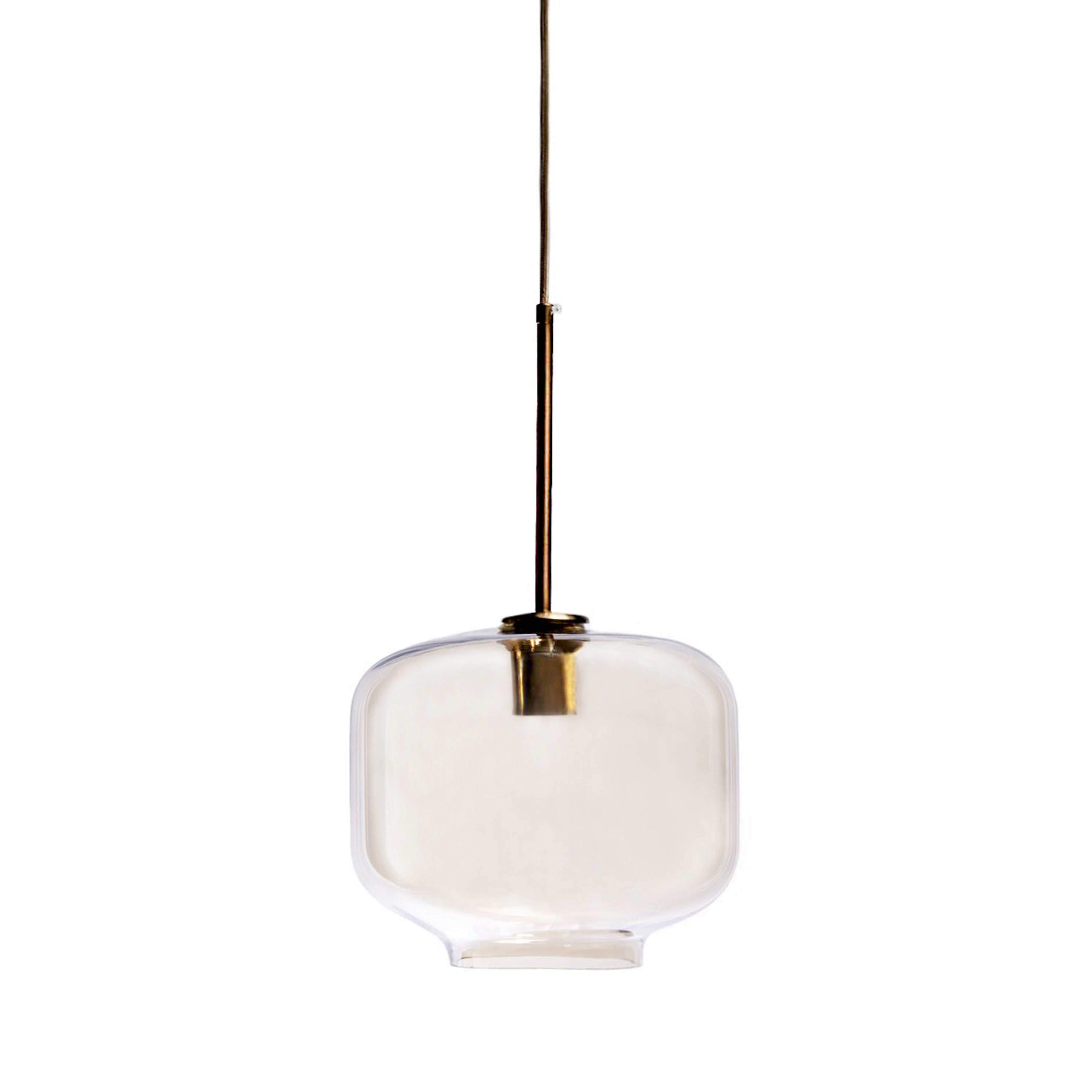 Kempton 8" Mid-Century Cognac Glass Globe Pendant Light