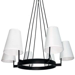 St. James - Mid-Century Modern Black 6-Light Chandelier