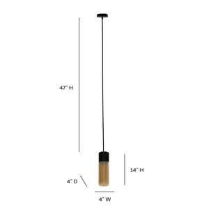 Calypso 14" Black and Amber Cylinder Pendant Light