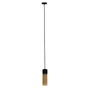 Calypso 14" Black and Amber Cylinder Pendant Light