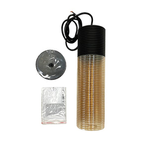 Calypso 14" Black and Amber Cylinder Pendant Light