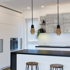 Calypso 13" Black and Amber Geometric Pendant Light