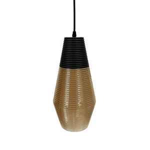 Calypso 13" Black and Amber Geometric Pendant Light