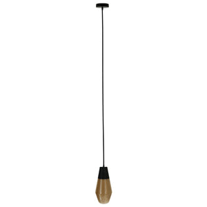 Calypso 13" Black and Amber Geometric Pendant Light