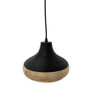 Calypso 8.5" Black and Amber Teardrop Pendant Light