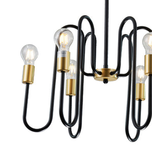 Mona 6-Light Black Industrial Farmhouse Chandelier