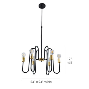Mona 6-Light Black Industrial Farmhouse Chandelier