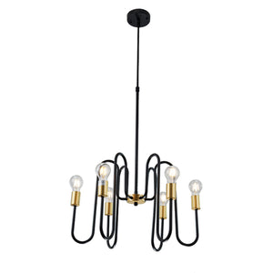Mona 6-Light Black Industrial Farmhouse Chandelier