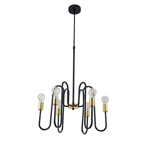 Mona 6-Light Black Industrial Farmhouse Chandelier