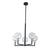 Toni 5-Light Black Modern Chandelier with Clear Glass Shades