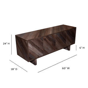 Bingham - Modern Low Storage Console with Dark Finish, 62 inches
