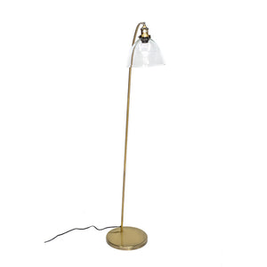 Newburgh Floor Lamp - 60” Bronze Metal Industrial Lamp, Iron with Clear Glass Shade