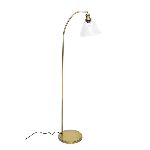 Newburgh Floor Lamp - 60” Bronze Metal Industrial Lamp, Iron with Clear Glass Shade