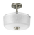 Dora - Large 3-Light Semi-Flush Mount Ceiling Light Fixture with Brushed Satin Nickel with Textured Glass