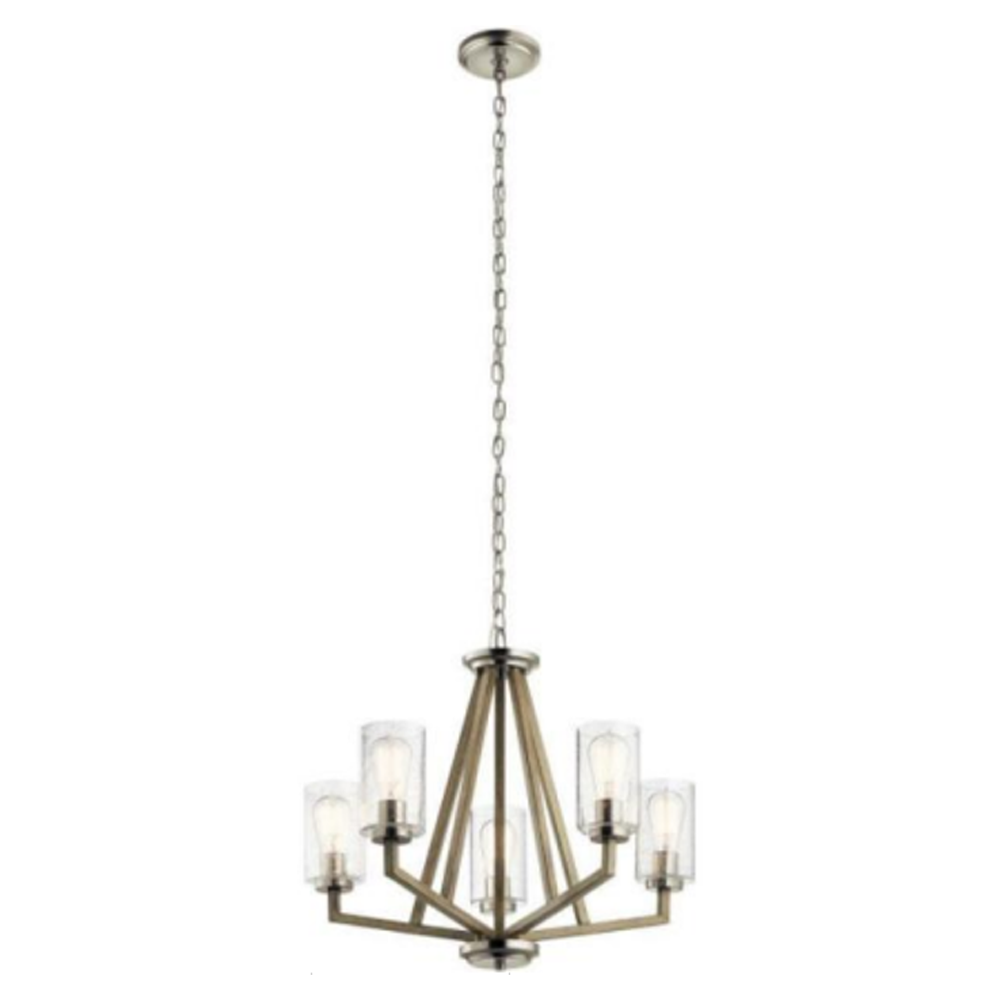 Kichler Deryn 8-Light Distressed Gray Farmhouse Cage Chandelier