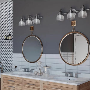 Rusnak - Brushed Nickel and Glass 3 Light Bathroom Vanity Light