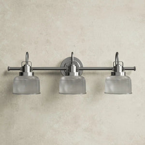 Rusnak - Brushed Nickel and Glass 3 Light Bathroom Vanity Light