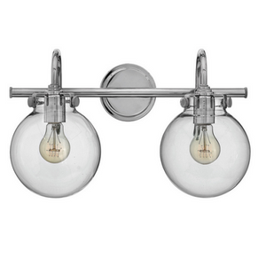 Taft 2 Light - Bathroom Vanity Light with Clear Glass Globe Shades