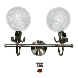 Taft 2 Light - Bathroom Vanity Light with Clear Glass Globe Shades