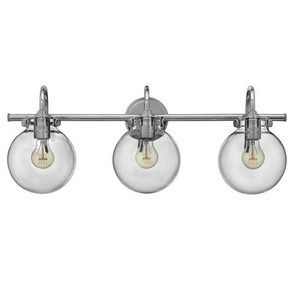 Taft 3 Light - Bathroom Vanity Light with Clear Glass Globe Shades