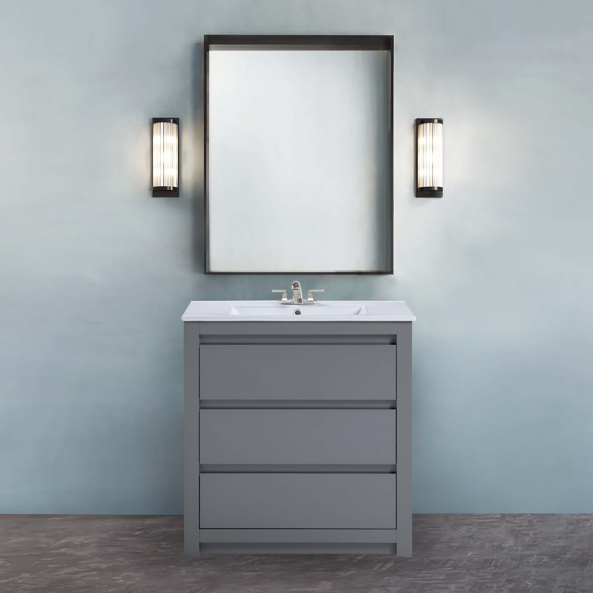 Liam - 30" Grey, Modern Transitional Freestanding Vanity